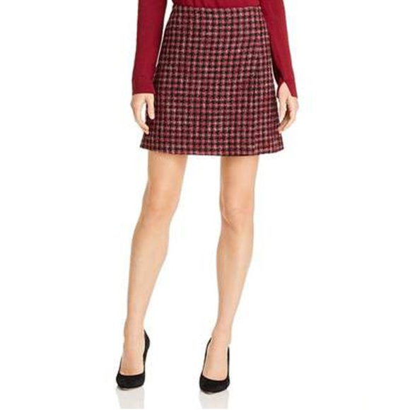 Hugo Boss Dresses & Skirts - HUGO BOSS New Veljara Tweed A-line Red Mini Skirt